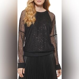 DKNY Sequin Mesh Top (New)